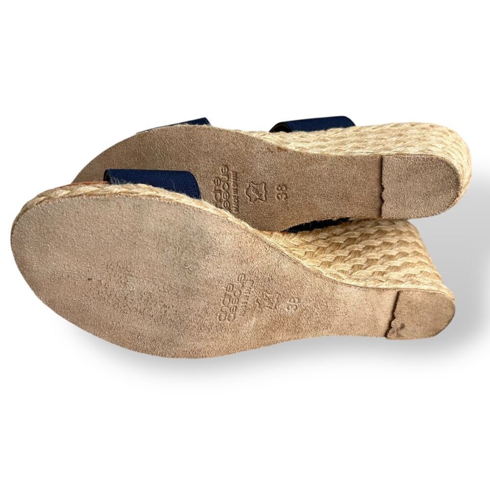 Andre Assous Allison Navy Neutral Wedge Sandal Womens EU38 Sz7.5 Tommy Bahama - Picture 6 of 7